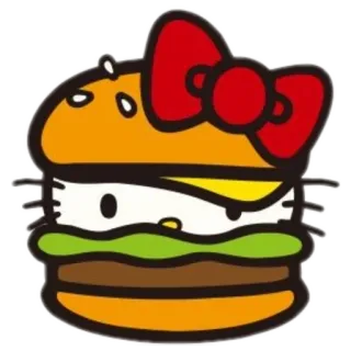 🍔 Hello Kitty hello kitty, cat, burger, sandwich, food, kawaii, cute telegram sticker