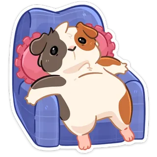🫠 conejillo de indias, animal, lindo, tranquilo, relajado, perezoso, dibujo animado telegram sticker