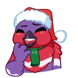 😅 burung, natal, topi santa, meriah, kartun, imut, tersenyum, liburan telegram sticker