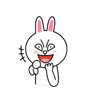 😄 lapin, dessin animé, animal, joyeux, content whatsapp sticker