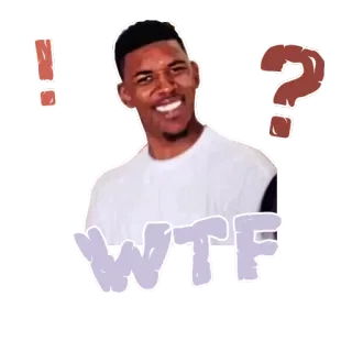 😁 WTF espressione, confusione, domanda, esclamazione, wtf, nick young telegram sticker