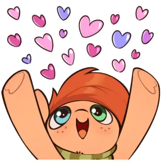 🧡 cartoon, character, heart, cute, love telegram sticker
