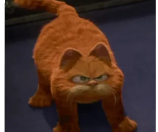 😠 Garfield cat, Garfield, cartoon, orange, angry telegram sticker