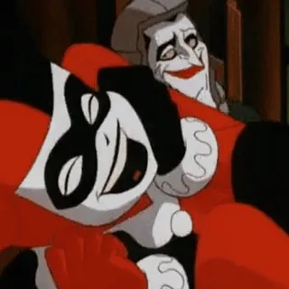 😙 Harley Quinn Batman: The Animated Series Harley Quinn, The Joker, DC Comics, Cartoon, Animatie, Schurk, Liefde telegram sticker