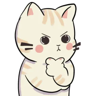 🤔 cat, angry, thinking, illustration, cute, cartoon, feline, pet telegram sticker