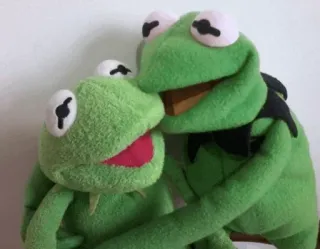 🐸 Kermit Kermit si Katak, Muppets, cinta, ciuman, hijau, katak, boneka telegram sticker