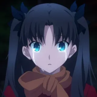 😭 Rin Tohsaka Fate/stay night anime, manga, piangere, ragazza, personaggio, fate, tohsaka, triste telegram sticker