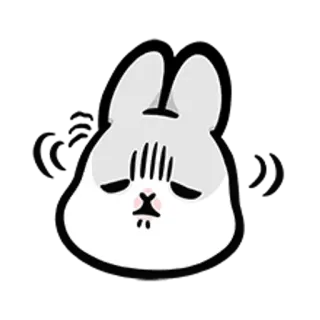 😋 兔子, 难过, 卡通, 动物, 可爱 telegram sticker