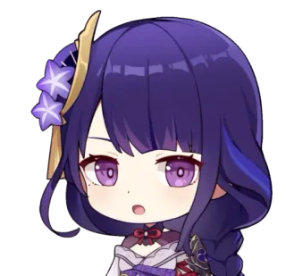 ⚡️ Raiden Shogun Genshin Impact Anime, Video game, Kartun, Chibi, Genshin Impact, Raiden Shogun whatsapp sticker