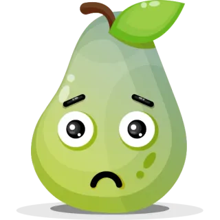 😰 梨, 伤心, 表情符号, 水果, 可爱 telegram sticker