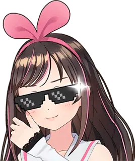 😎 Kizuna AI Anime, Karakter, VTuber, Kacamata, Pixel, Kizuna Ai telegram sticker