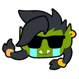 😎 goblin, green, sunglasses, cartoon telegram sticker