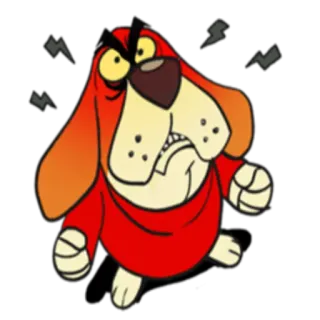 😡 en colère, chien, dessin animé, rouge, fou, expression, grincheux telegram sticker