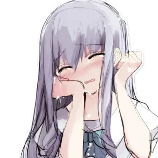 😭 anime, chorando, triste, menina telegram sticker