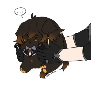 🐕 Zhongli Genshin Impact genshin impact, чжун ли, собака, милый, видеоигра, персонаж telegram sticker