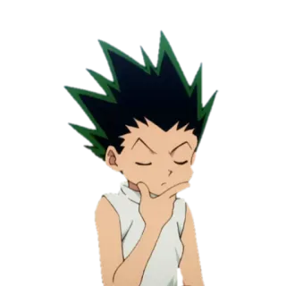🤔 Gon Freecss Hunter x Hunter gon freecss, hunter x hunter, anime, thinking, cartoon, pensive telegram sticker