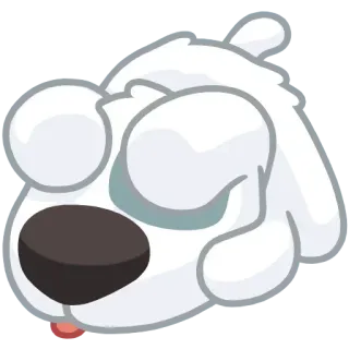 😰 chien, mignon, animal, animal de compagnie, dessin animé, blanc, endormi whatsapp sticker