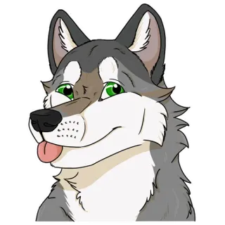 👅 Lobo, Antropomórfico, Furry, Dibujo animado, Animal, Adhesivo whatsapp sticker