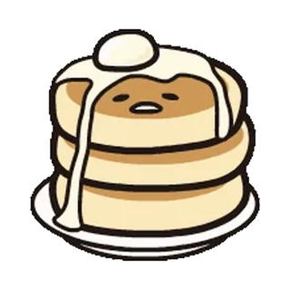 😒 Gudetama gudetama, naleśniki, jedzenie, kreskówka, jajko, słodki, kawaii telegram sticker
