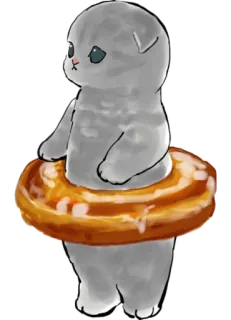🍩 cat, donut, cute, animal telegram sticker