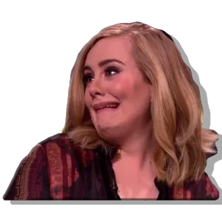 😆 Adele Adele, cantora, celebridade, emoção, chorando, engraçado telegram sticker