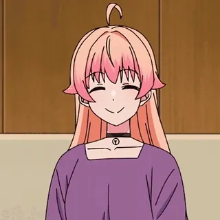 😂 Anime, Fofo, Garota, Sorrindo, Desenho animado, Cabelo rosa telegram sticker