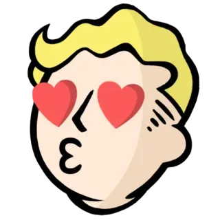 😍 Vault Boy Fallout Fallout, Vault Boy, Herzaugen, Kussmund, Videospiel telegram sticker
