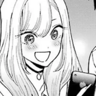📀 animé, fille, manga, sourire, téléphone telegram sticker