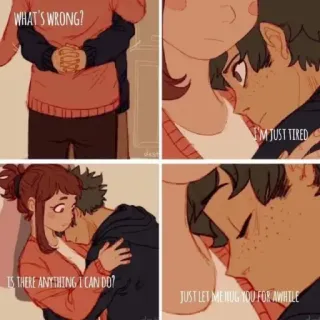 🤗 WHAT'S WRONG?
I'M JUST TIRED
IS THERE ANYTHING I CAN DO?
JUST LET MENUG YOU FOR AWHILE hug, tired, comfort, love, emotions telegram sticker