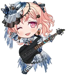 🥮 Anime, Chibi, Band, Muziek, Gitaar, Personage, Schattig, Cartoon telegram sticker