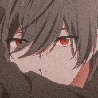 😑 Anime, Junge, Charakter, Rote Augen, Ästhetisch telegram sticker