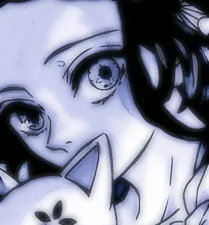 🌿 Anime, Manga, Mädchen, Frau, Porträt, Fuchsmaske, Kawaii whatsapp sticker