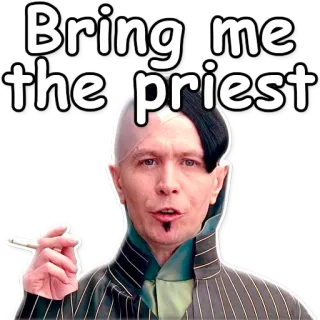 🙏 Bring me the priest sigaretta, prete, calvo, scena del film, fumare, Gary Oldman telegram sticker