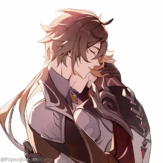 💠 Zhongli and Childe Genshin Impact genshin impact, zhongli, childe, anime, video game, yaoi, fanart whatsapp sticker