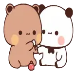 💕 ursos, panda, fofo, desenho animado, animais, adesivo telegram sticker