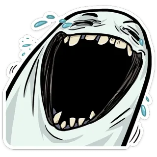 👻 Meme, Riendo, Llorando, Divertido, Meme de Internet telegram sticker