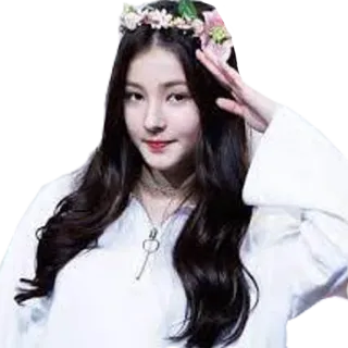 ✊️ Nancy Jewel McDonie kpop, nancy, cantante, corona di fiori, donna telegram sticker