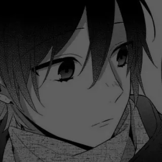 🪡 Anime, Manga, Anak Laki-laki, Hitam Putih, Karakter, Potret telegram sticker