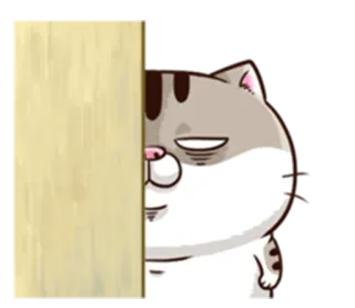 ⬜ Katze, gucken, verstecken, Tier, Cartoon whatsapp sticker