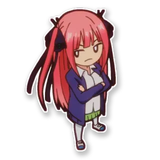 💜 Nino Nakano The Quintessential Quintuplets Anime, Karakter, Stiker, Manga, Tsundere whatsapp sticker