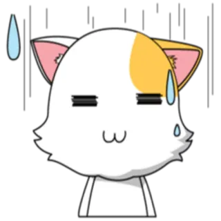😰 猫, 动漫, 贴纸, 可爱, 萌, 担心, 流汗, 表情符号 whatsapp sticker