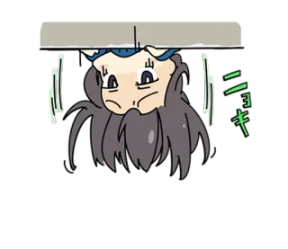 👀 ニョキ peeking, anime, manga, character, face telegram sticker