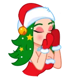 Santa Girl @TgEmodziBot telegram emojis 🤩