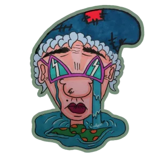 😭 cartoon, crying, sad, character, glasses, art whatsapp sticker