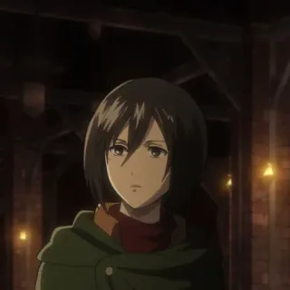 🥀 Mikasa Ackerman Attack on Titan anime, character, mikasa, ackerman, attack on titan telegram sticker
