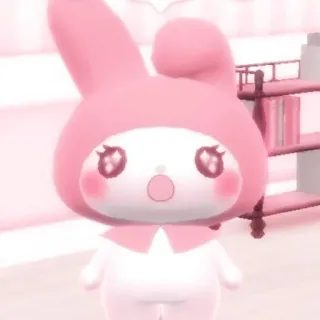 🦕 My Melody My Melody, Sanrio, kawaii, fofo, desenho animado, personagem, rosa whatsapp sticker