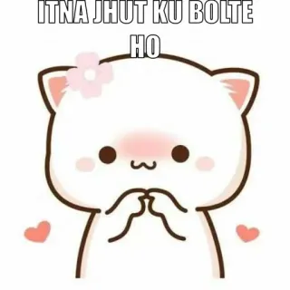 ⚜ ITNA JHUT KU BOLTE HO chat, mignon, dessin animé, hindi, expression, mème whatsapp sticker