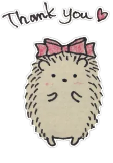 👐 Thank You hedgehog, thank you, cute, animal, bow telegram sticker
