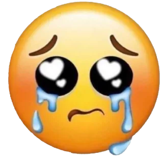 🥺 Эмодзи, плачущий, грустный, глаза-сердечки whatsapp sticker