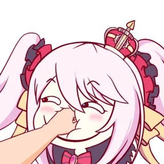 😏 Аниме, Мультфильм, Девушка, Удар, Насилие, Чиби, Стикер telegram sticker